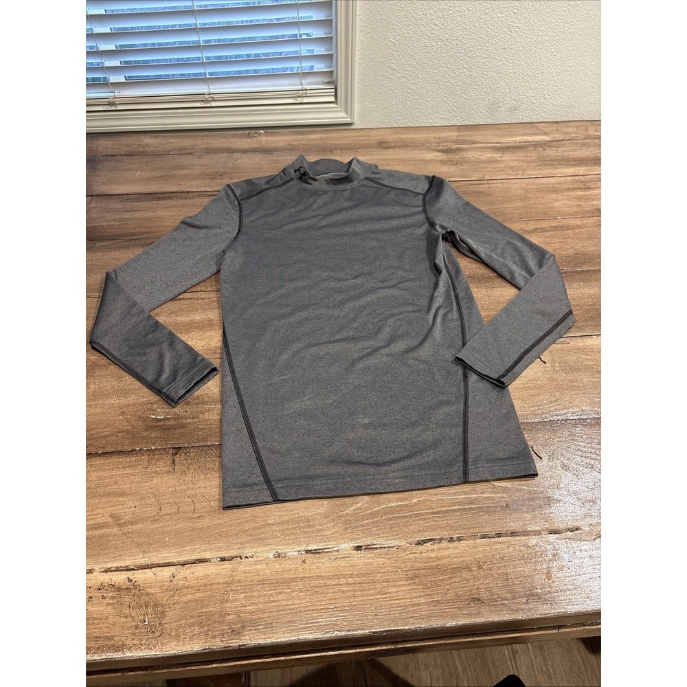 Under Armour Shirt Mens MGray ColdGear Compression Mock Long Sleeve Top